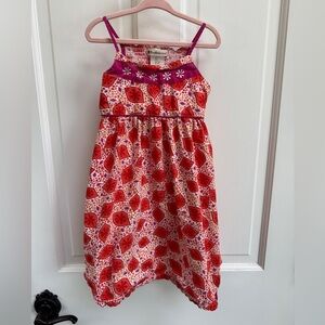 Pandemonium Toddler Girl Size 4 Orange & White Leaf Floral Sleeveless Dress